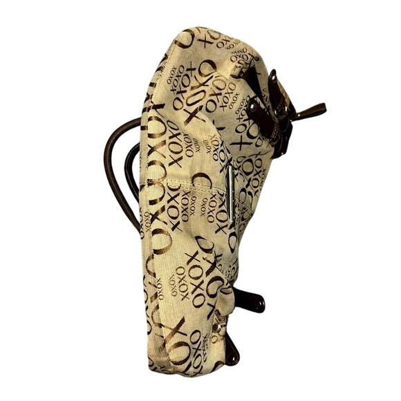 XOXO Monogram Jacquard Shoulder Bag Purse Brown Tan Trashy Y2k McBling Retro - Picture 4 of 10